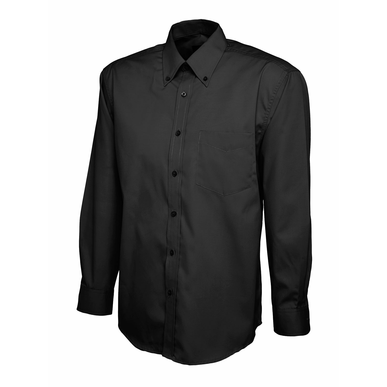 Mens Pinpoint Oxford Full Sleeve Shirt - Black