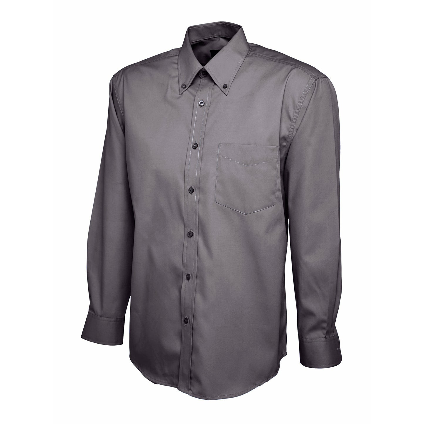 Mens Pinpoint Oxford Full Sleeve Shirt - Charcoal