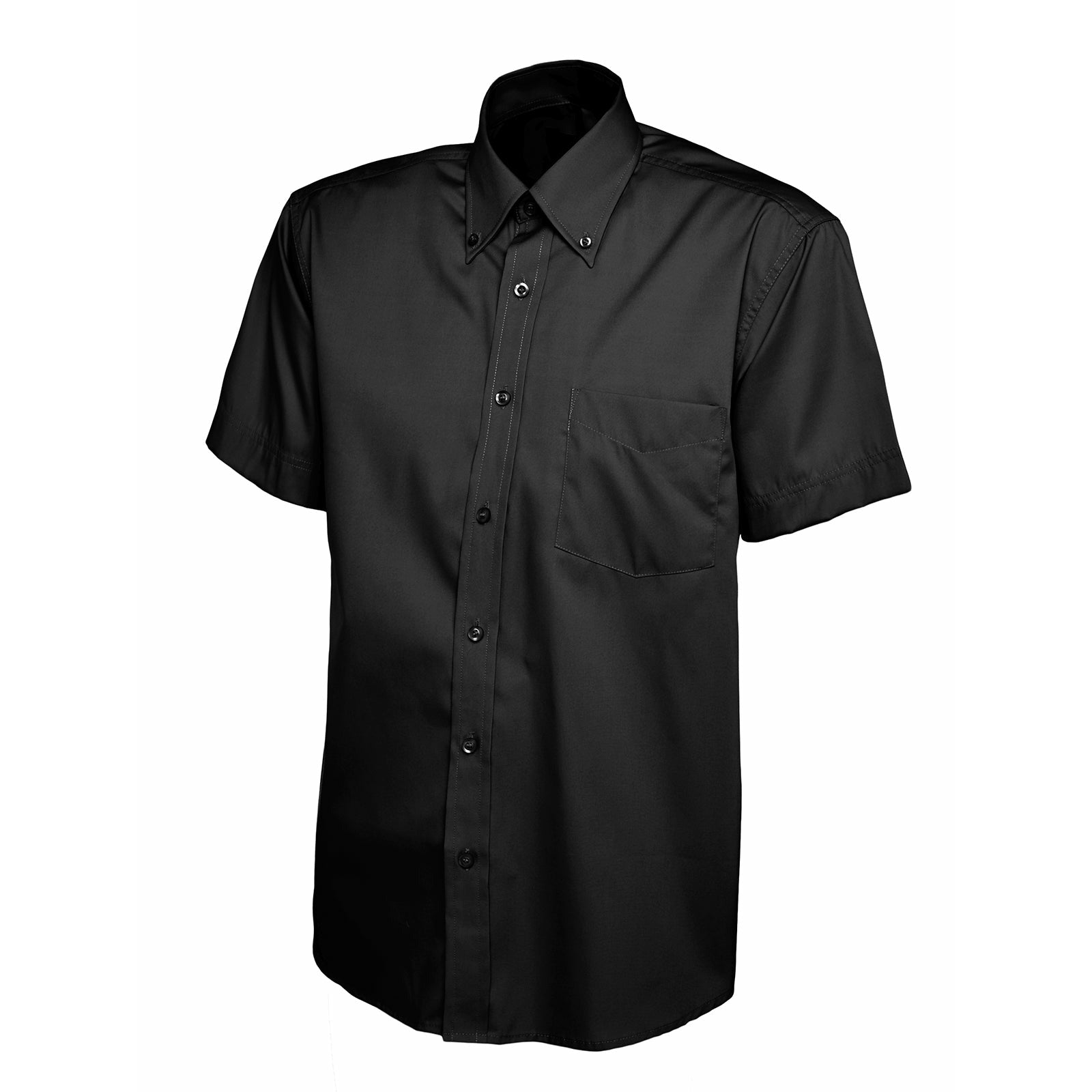 Mens Pinpoint Oxford Half Sleeve Shirt - Black