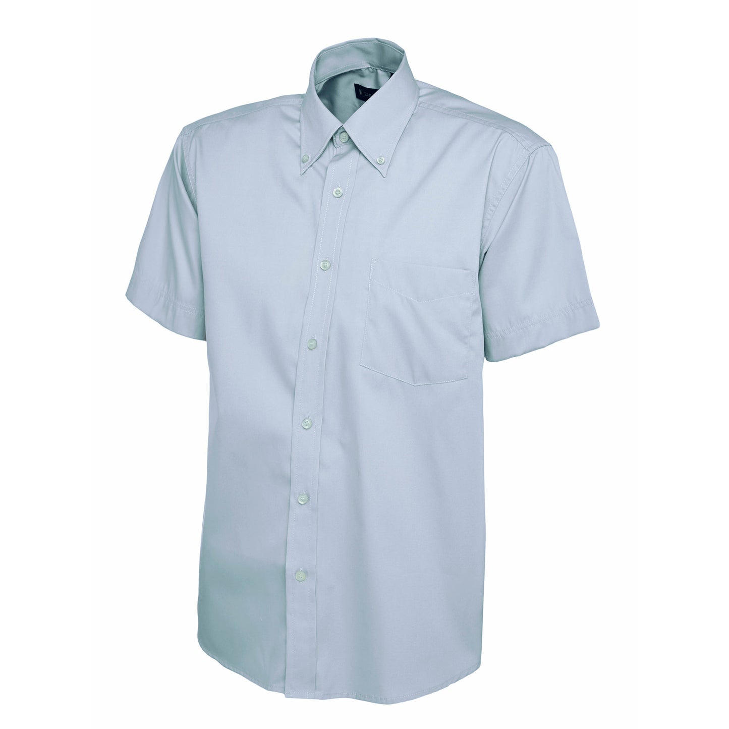 Mens Pinpoint Oxford Half Sleeve Shirt - Light Blue