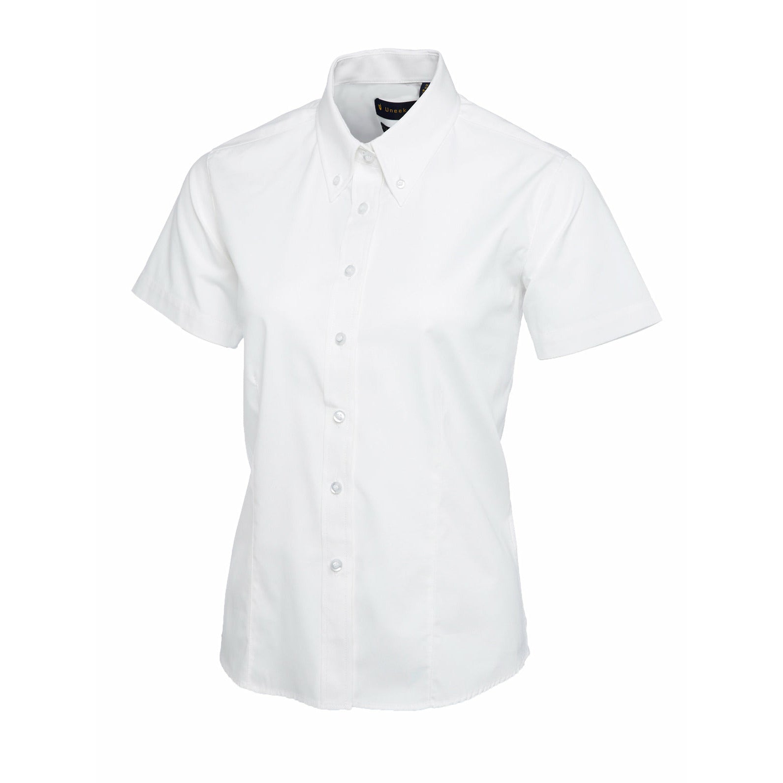 Ladies Pinpoint Oxford Half Sleeve Shirt - White