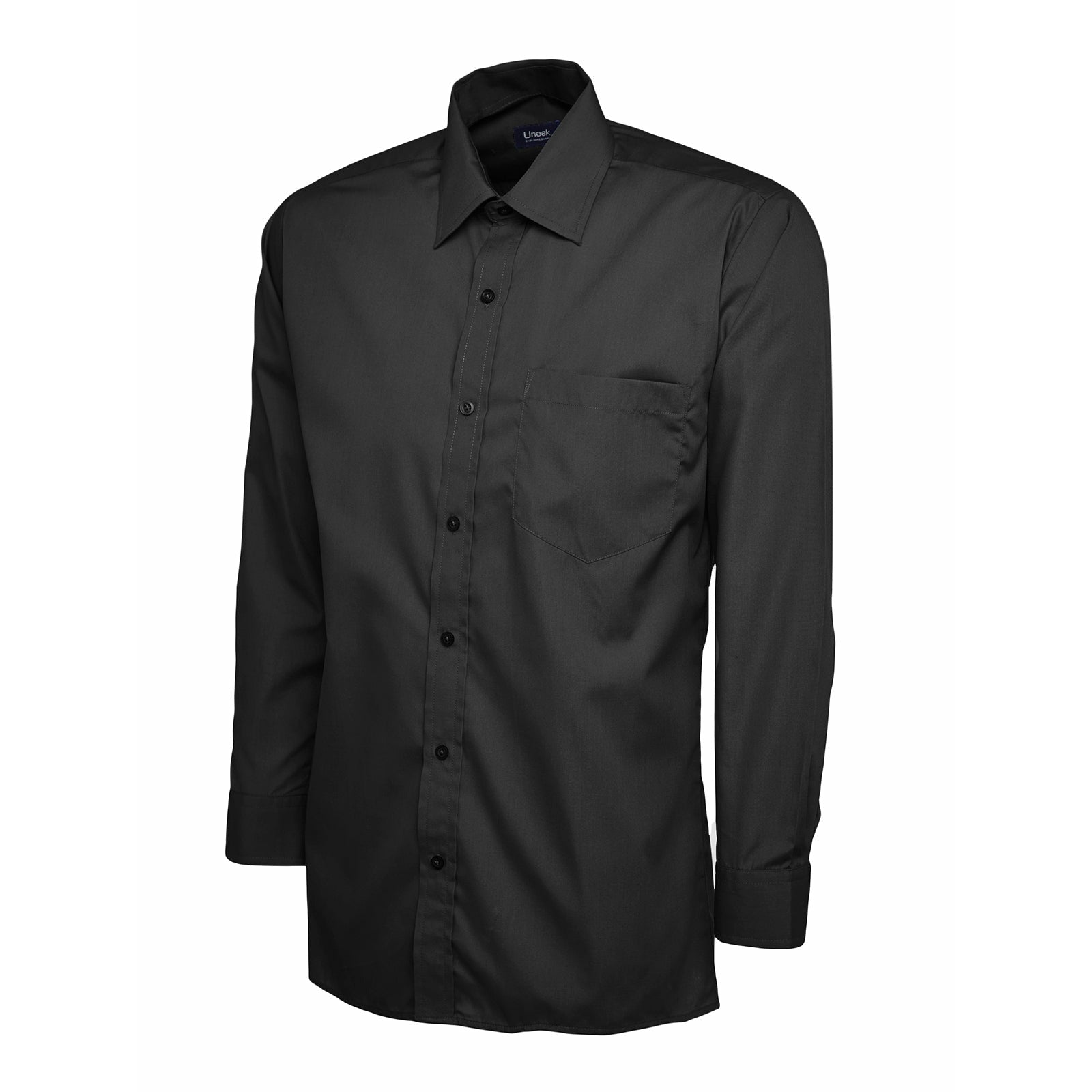 Mens Poplin Full Sleeve Shirt (17 - 19.5) - Black