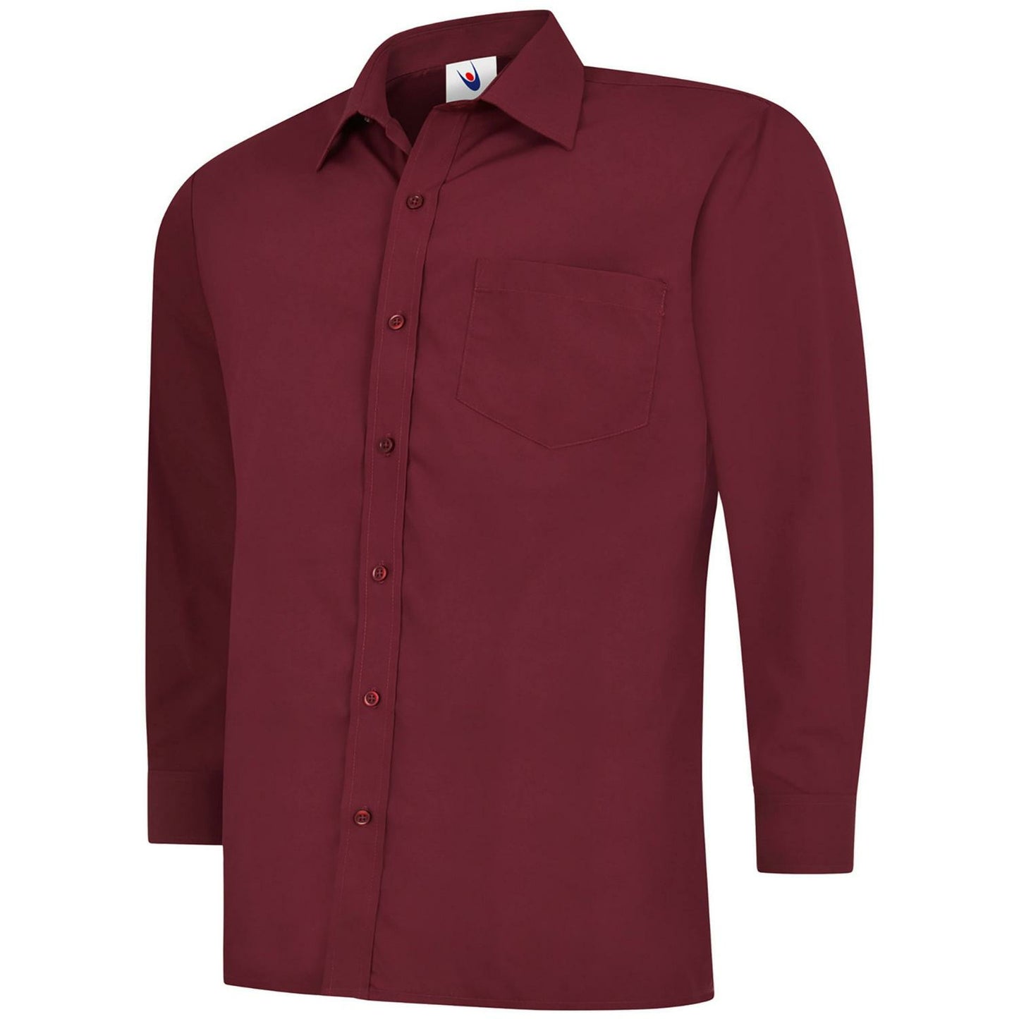 Mens Poplin Full Sleeve Shirt (17 - 19.5) - Burgundy