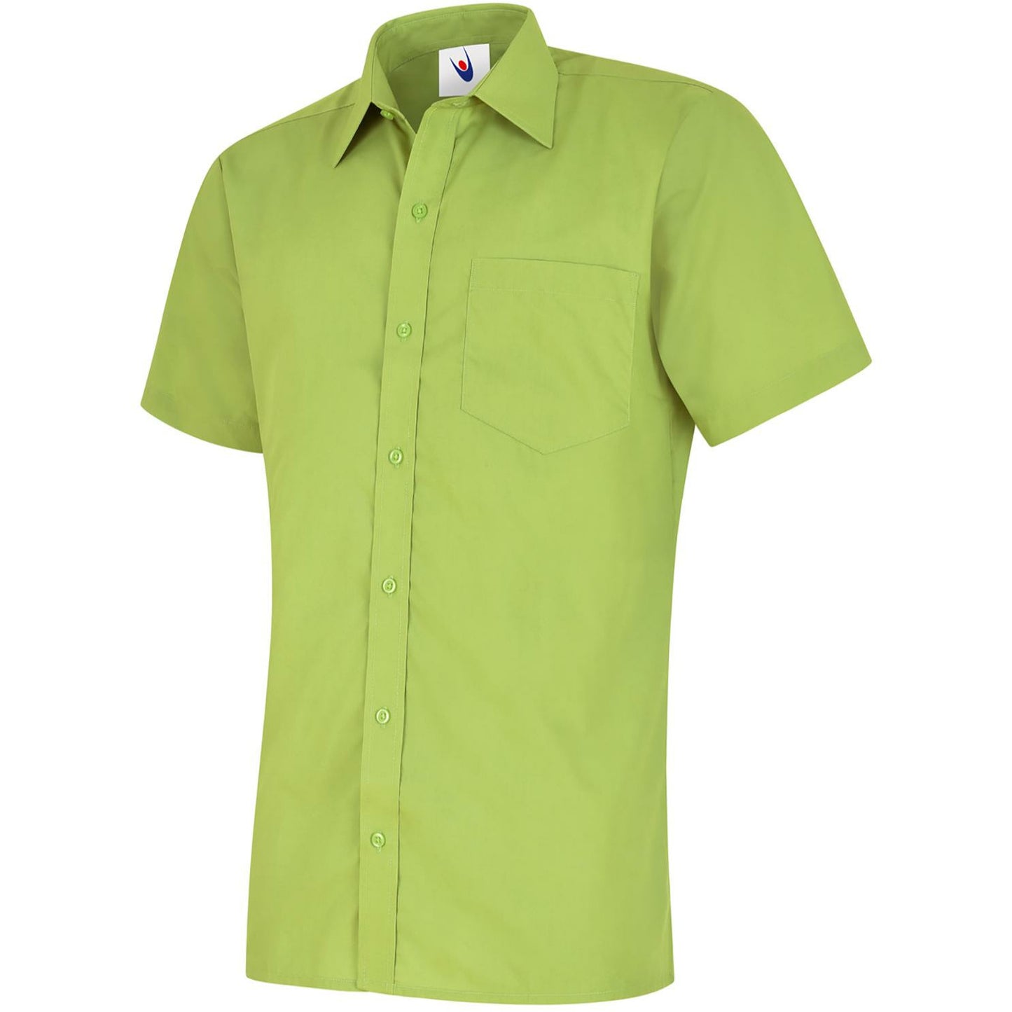 Mens Poplin Half Sleeve Shirt (14.5 - 16.5) - Lime