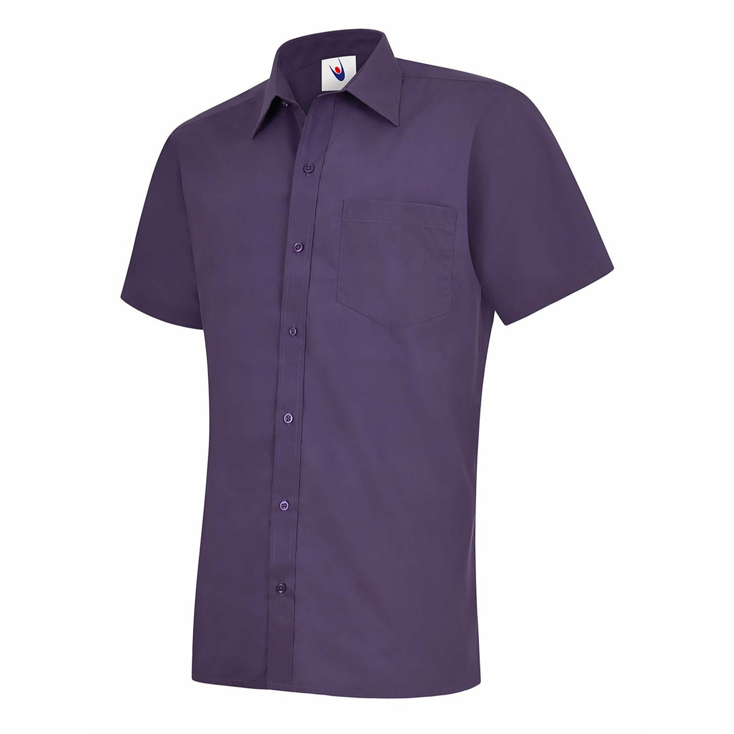 Mens Poplin Half Sleeve Shirt (14.5 - 16.5) - Purple