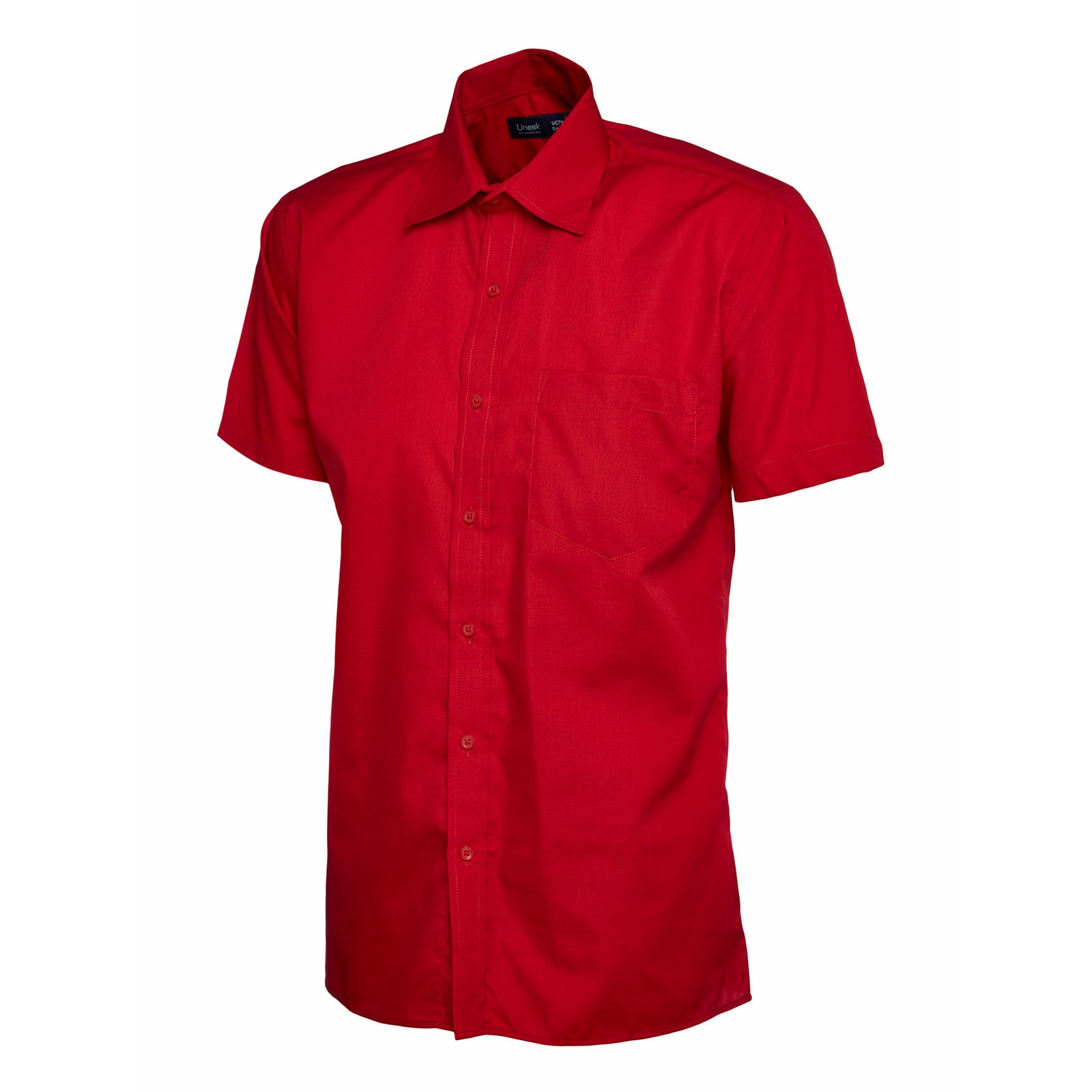 Mens Poplin Half Sleeve Shirt (17 - 19.5) - Red