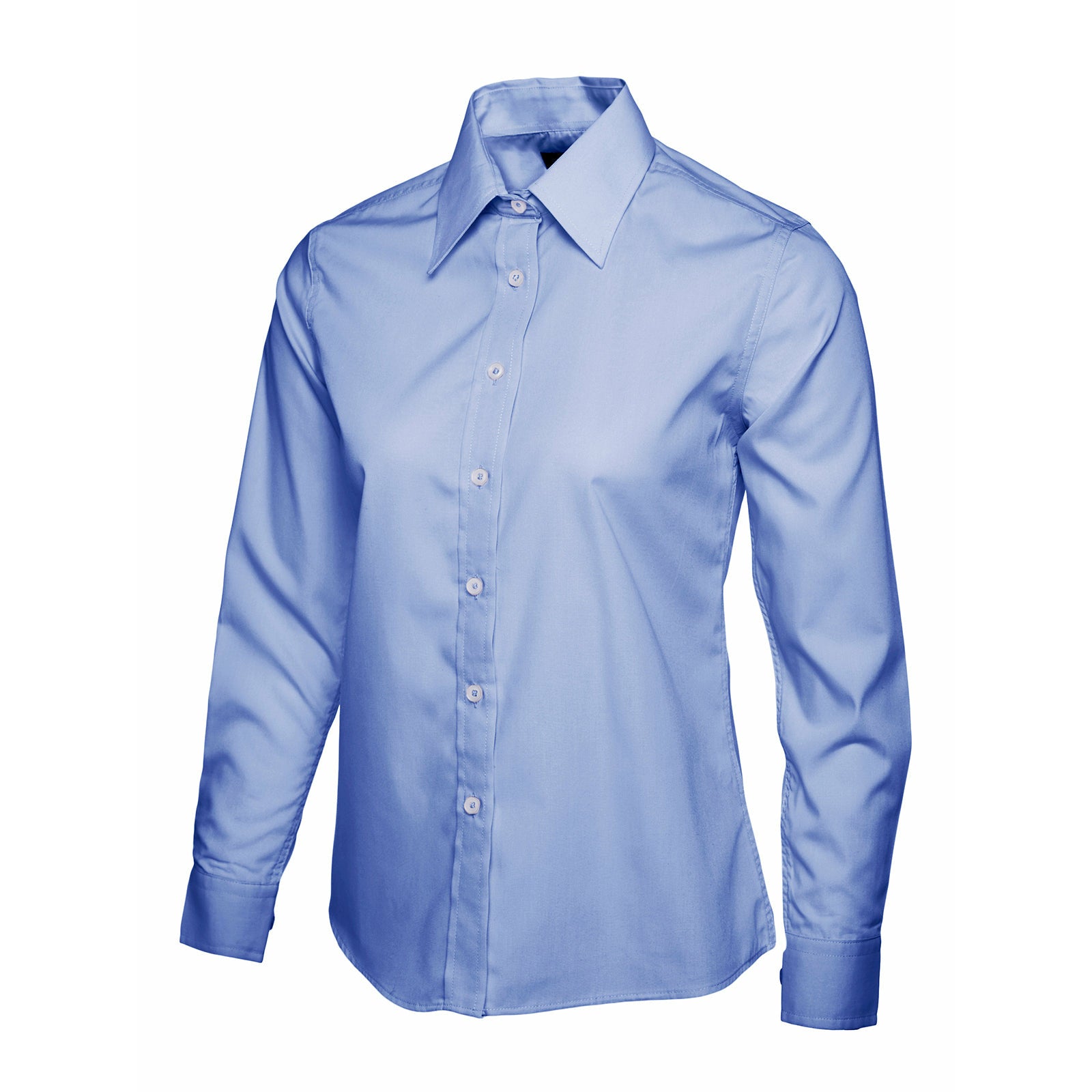 Ladies Poplin Full Sleeve Shirt - Mid Blue