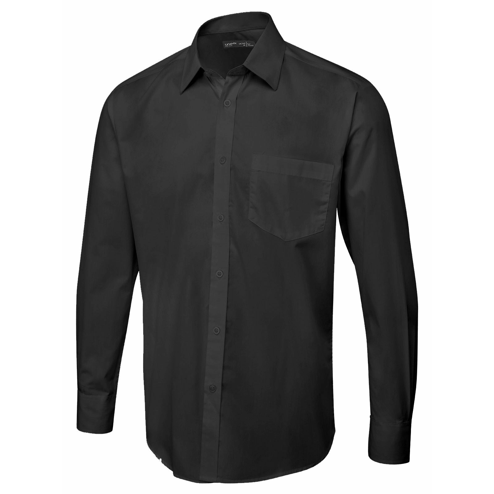 Men's Long Sleeve Poplin Shirt - Black