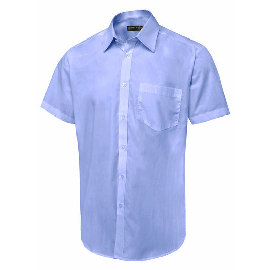 Men's Short Sleeve Poplin Shirt - Mid Blue