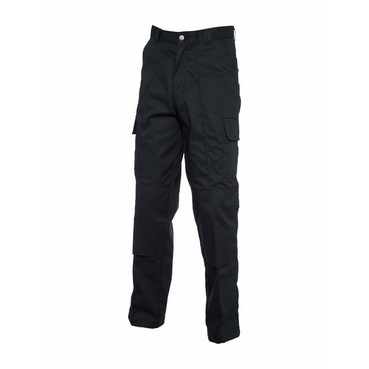 Cargo Trousers with Knee Pad Pockets Long Black