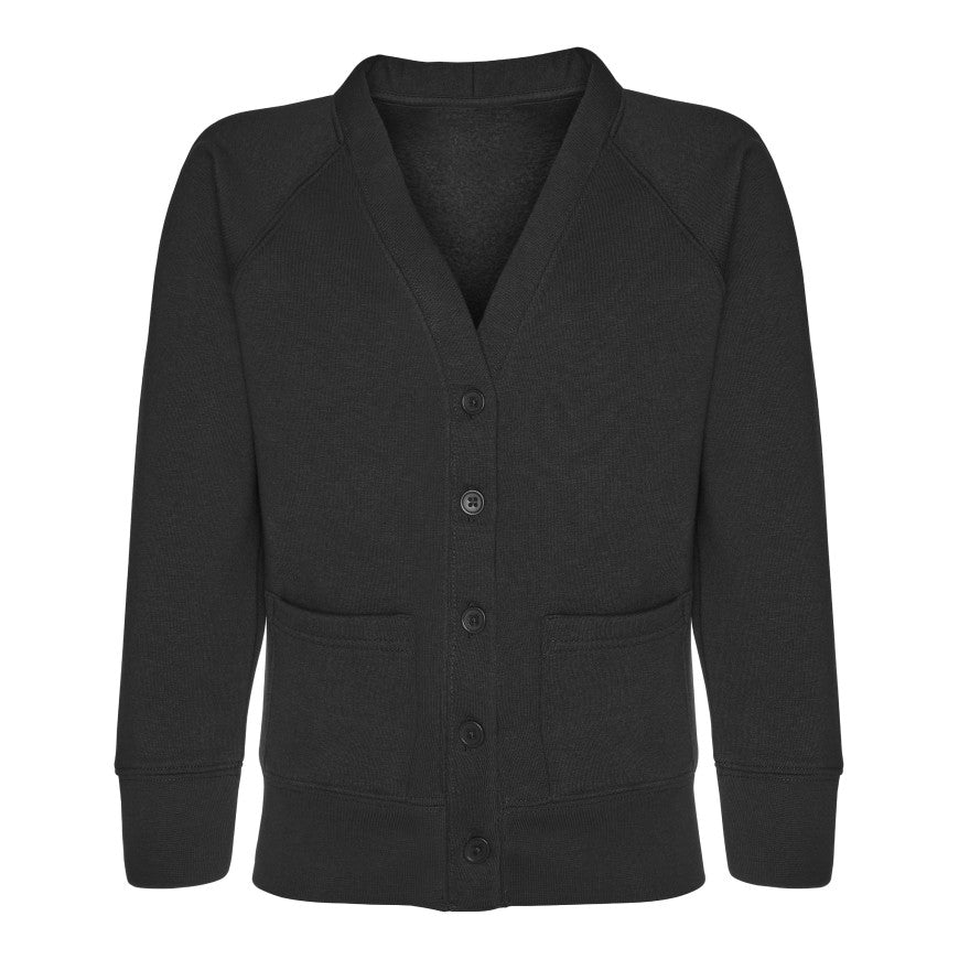 Sweatshirt Cardigan - Age 2 - 11 - Plain - Black