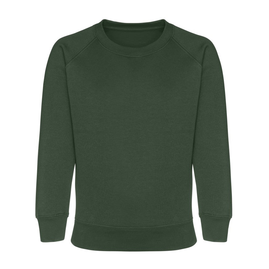 Sweatshirt - Age 2 - 14 - Plain - Bottle Green
