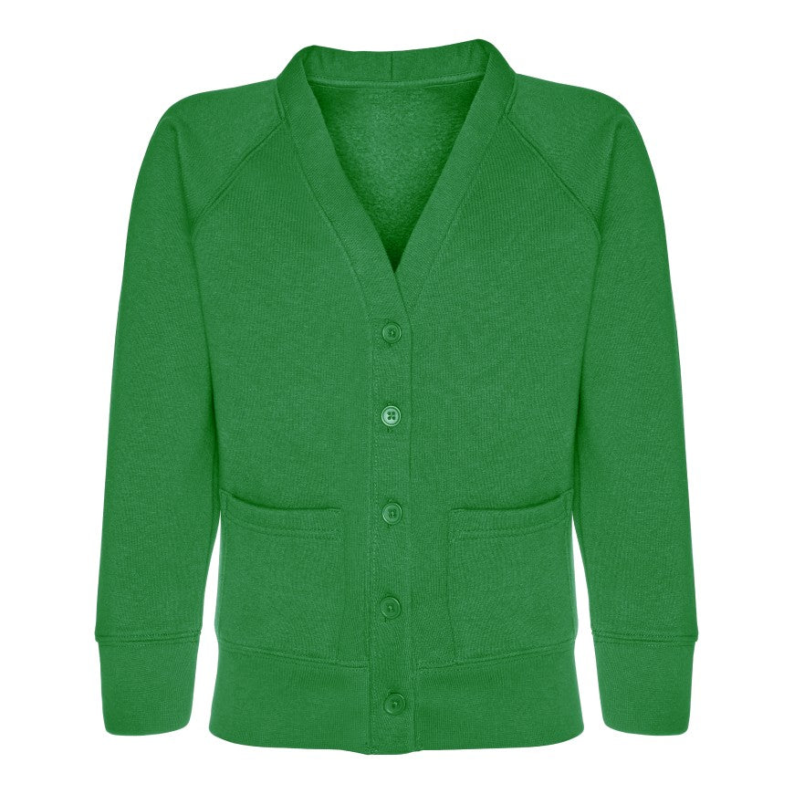 Sweatshirt Cardigan - Age 2 - 11 - Plain - Emerald