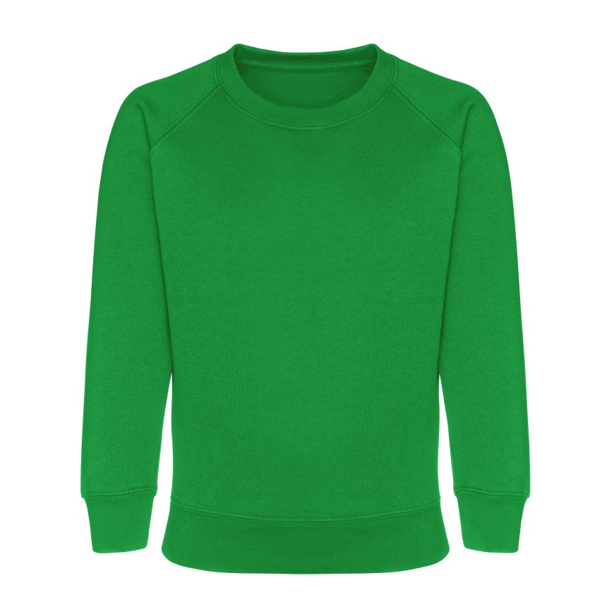 Sweatshirt - Age 2 - 14 - Plain - Emerald Green