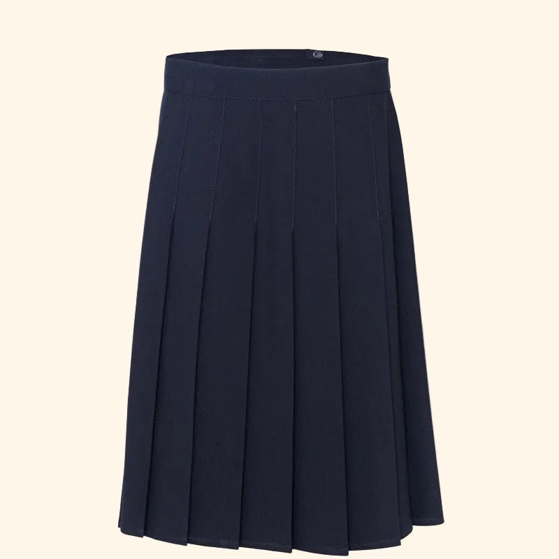 stitchdown pleat skirt navy