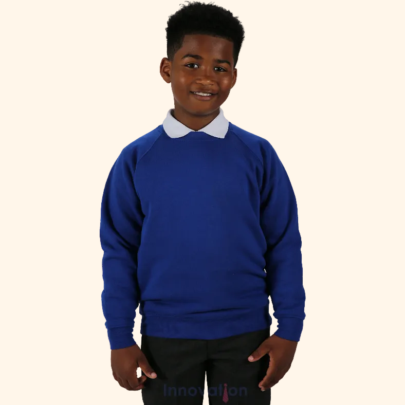 Sweatshirt - Age 2 - 14 - Plain - Royal Blue