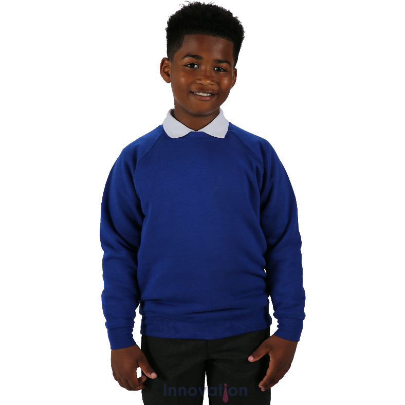 Sweatshirt - Age 2 - 14 - Plain - Royal Blue