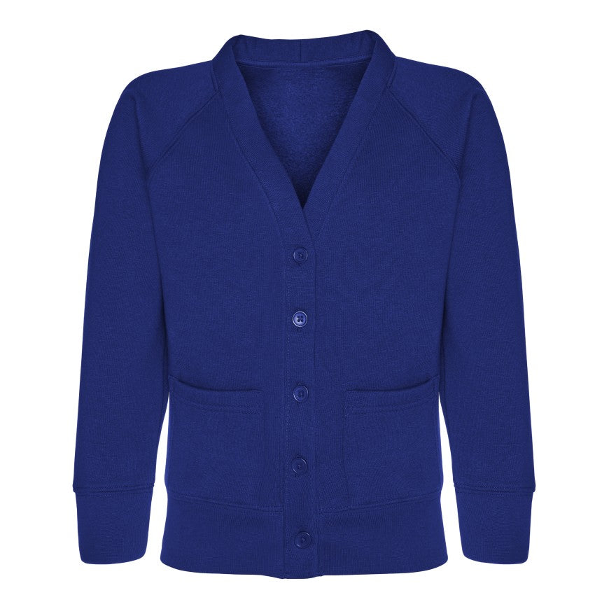 Sweatshirt Cardigan - Age 2 - 11 - Plain - Royal Blue